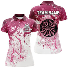 Load image into Gallery viewer, Personalized Pink Grunge Classic Darts Jerseys For Women Custom Team Name Darts Shirts Short Sleeve TDM2658