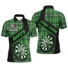 Load image into Gallery viewer, Personalized Green Plaid Pattern Christmas Dart Shirts For Men Custom Dart Team Jerseys Dart Gift TDM2901