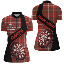 Load image into Gallery viewer, Personalized Red Plaid Pattern Christmas Dart Shirts For Women Custom Darts Team Jerseys Dart Gifts TDM2902