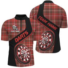 Load image into Gallery viewer, Personalized Red Plaid Pattern Christmas Dart Shirts For Men Custom Darts Team Jerseys Dart Gifts TDM2902