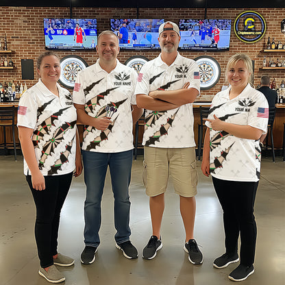 Personalized Scratch Darts Shirt For Men Custom Darts Jersey Team Polo & Quarter Zip |White TDM5867