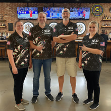 Load image into Gallery viewer, Personalized Scratch Darts Shirt For Men Custom Darts Jersey Team Polo &amp; Quarter Zip |Black TDM5868