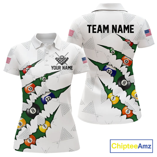 Personalized Scratch 8 Ball Billiard Shirt For Women Custom Pool Jersey, Billiard Team Shirt |Green TDM5869