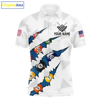 Personalized Scratch 8 Ball Billiard Shirt For Men Custom Pool Jersey, Billiard Team Shirt |Blue TDM5870