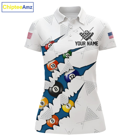 Personalized Scratch 8 Ball Billiard Shirt For Women Custom Pool Jersey, Billiard Team Shirt |Blue TDM5870