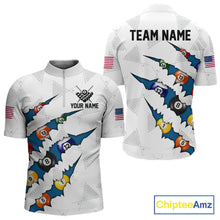 Load image into Gallery viewer, Personalized Scratch 8 Ball Billiard Shirt For Men Custom Pool Jersey, Billiard Team Shirt |Blue TDM5870