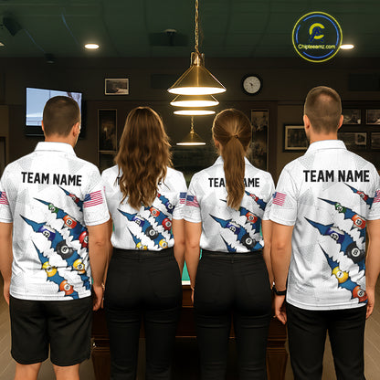Personalized Scratch 8 Ball Billiard Shirt For Men Custom Pool Jersey, Billiard Team Shirt |Blue TDM5870