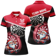 Load image into Gallery viewer, Personalized Red Black Christmas Dart Shirts For Women Custom Funny Santa Dart Jerseys Dart Gifts TDM2917