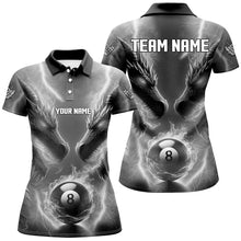 Load image into Gallery viewer, Custom Grey Lightning 3D Dragon 8 Ball Pool Billiard Shirts For Women, Team League Billiard Jerseys TDM2673