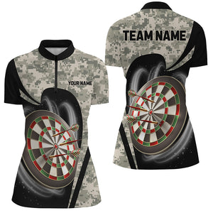 Personalized Camo Dart Shirts For Women Custom 3D Printed Dart Team Jerseys, Camouflage Darts Outfit TDM2929