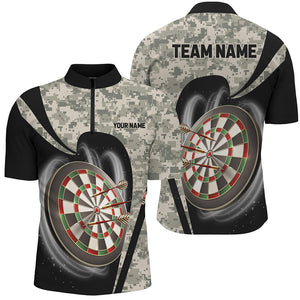 Personalized Camo Dart Shirts For Men Custom 3D Printed Dart Team Jerseys, Camouflage Darts Outfit TDM2929