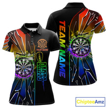Load image into Gallery viewer, Personalized Rainbow Colorful Break Glass Womens Dart Shirts Custom Darts Jersey Team Polo &amp; 1/4 Zip TDM5158