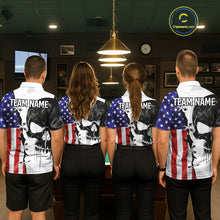 Load image into Gallery viewer, American Flag Smoke Skull Billiard Shirt For Women Custom 8 Ball Pool Team Jersey Polo &amp; 1/4 Zip TDM6285