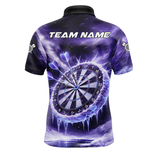 Personalized Purple Dartboard Icy Darts Shirt For Men Custom Darts Jersey Team Polo & 1/4 Zip TDM5681