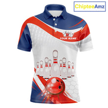 Load image into Gallery viewer, Personalized Bowling Polo &amp; 1/4 Zip For Men Custom Bowling Tournament Team Jersey TDM6296