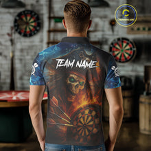 Load image into Gallery viewer, Personalized Pirate Fire Flame Darts Shirt For Men Custom Skull Darts Jersey Team Polo &amp; 1/4 Zip TDM4973
