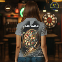 Load image into Gallery viewer, Personalized Eagle Lightning Darts Shirt For Women, Darts Team Jersey Polo &amp; 1/4 Zip |Gold TDM6306