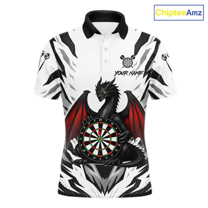 Personalized Dragon Darts Jersey For Men Custom Darts Polo & Quarter Zip Team Shirts |Red TDM6310
