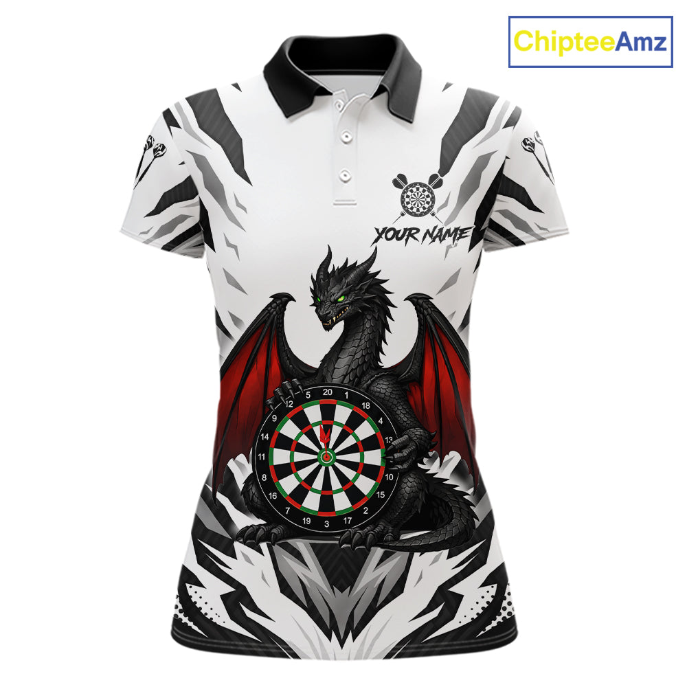 Personalized Dragon Darts Jersey For Women Custom Darts Polo & Quarter Zip Team Shirts |Red TDM6310