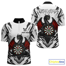 Load image into Gallery viewer, Personalized Dragon Darts Jersey For Men Custom Darts Polo &amp; Quarter Zip Team Shirts |Red TDM6310