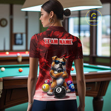 Load image into Gallery viewer, Funny Bulldog Pool Balls Billiard Shirt For Women Custom Billiard Team Jersey Polo &amp; 1/4 Zip |Red TDM6477