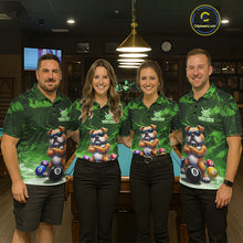 Load image into Gallery viewer, Funny Bulldog Pool Balls Billiard Shirt For Women Custom Billiard Team Jersey Polo &amp; 1/4 Zip |Green TDM6479