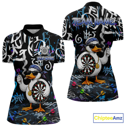 Colorful Graffiti Funny Duck Darts Shirt For Women Custom Darts Team Jersey, Personalized Darts Gift TDM7209