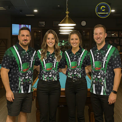 Custom St Patrick Day 8 Ball Pool Billiard Shirt For Men, Luckiest Shamrock Billiard Team Jersey TDM5698