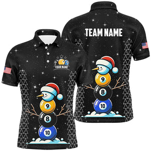 Custom Galaxy Christmas Billiard 8 Ball 9 Ball & 10 Ball Shirts For Men Funny Xmas Billiard Jerseys TDM2964