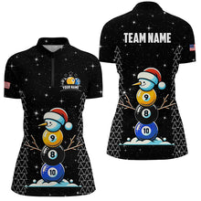 Load image into Gallery viewer, Custom Galaxy Christmas Billiard 8 Ball 9 Ball &amp; 10 Ball Shirts For Women Funny Xmas Billiard Jerseys TDM2964