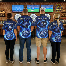 Load image into Gallery viewer, Personalized Blue Dartboard Lightning Wolf Darts Shirt For Men, Darts Team Jersey Polo &amp; 1/4 Zip TDM5918
