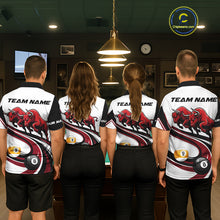 Load image into Gallery viewer, Custom Red 8 Ball &amp; 9 Ball Pool Bull Billiard Shirt For Women, Billiard Team Jersey Polo &amp; 1/4 Zip TDM6493