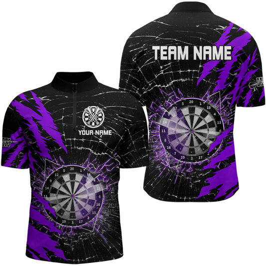 Black And Purple Darts Board Break Glass Custom Dart Shirts For Men, Darts Team Shirts Dart Jerseys TDM3217