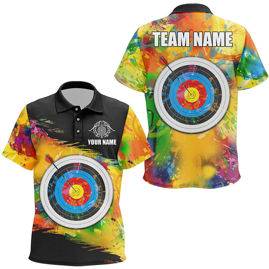Personalized Colorful 3D Target Archery Kid Polo Shirts Custom Archery Jerseys Attire For Archer TDM1238