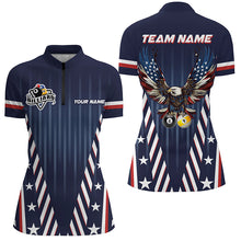 Load image into Gallery viewer, Customized Eagle American 8 &amp; 9 Ball Billiard Shirts For Women, Patriotic Billiard Flag Team Jerseys TDM2748