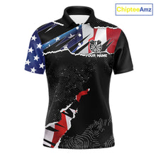 Load image into Gallery viewer, Custom Grunge American Flag Darts Shirt For Men, Patriotic Darts Team Jersey Polo &amp; 1/4 Zip TDM5929