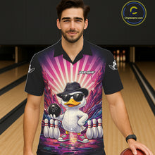 Load image into Gallery viewer, Pink Funny Duck Hawaiian Bowling Shirt For Women Custom Graffiti Bowling Team Jersey TDM6094
