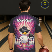 Load image into Gallery viewer, Pink Funny Duck Hawaiian Bowling Shirt For Women Custom Graffiti Bowling Team Jersey TDM6094