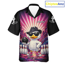 Load image into Gallery viewer, Pink Funny Duck Hawaiian Bowling Shirt For Women Custom Graffiti Bowling Team Jersey TDM6094