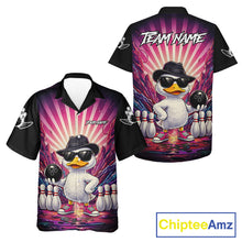 Load image into Gallery viewer, Pink Funny Duck Hawaiian Bowling Shirt For Women Custom Graffiti Bowling Team Jersey TDM6094