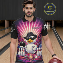 Load image into Gallery viewer, Pink Funny Duck Bowling Jersey For Men Custom Graffiti Bowling Shirt Team Polo &amp; 1/4 Zip Shirt TDM6094