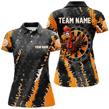 Load image into Gallery viewer, Funny Turkey Custom Orange Black Darts Shirts For Women, Thanksgiving Darts Jerseys, Darts Gifts TDM2758