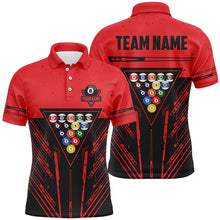 Load image into Gallery viewer, Personalized Red Billiard 8 Ball Rack Polo &amp; Quarter-Zip Shirts For Men Best Billiard Team Jerseys TDM2999