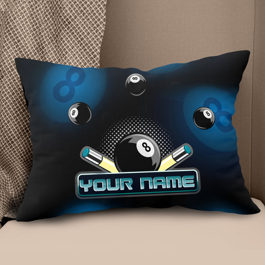 Custom Black Billiard Balls Cue 3D Printed Pillow, Billiard Throw Pillow TDM0743