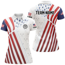 Load image into Gallery viewer, American Flag Darts Pattern Custom Darts Polo &amp; 1/4 Zip Shirts For Women, Patriotic Dart Jerseys TDM2769