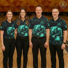 Load image into Gallery viewer, Custom Turquoise Grim Reaper Lightning Bowling Shirt For Women, Bowling Jersey Team Polo &amp; 1/4 Zip TDM5951