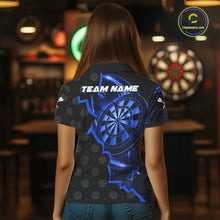 Load image into Gallery viewer, Blue Dartboard Ligthning Darts Shirt For Women Custom Darts Jersey Team Polo &amp; Quarter Zip TDM6110