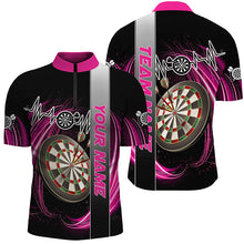 Load image into Gallery viewer, Personalized Pink Swirl Darts Board Heartbeat Line Men Dart Shirts Custom Dart Jerseys Team Uniform TDM3022