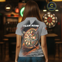 Load image into Gallery viewer, Personalized Phoenix Flame Darts Shirt For Women Custom Darts Team Jersey Polo &amp; 1/4 Zip |Orange TDM5246