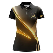 Load image into Gallery viewer, Yellow And Black Geometric Women Golf Shirt Short Sleeve Polo Shirts Custom Ladies Golf Tops Gifts TDM3260